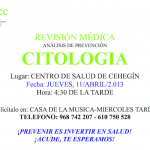 Nueva fecha para la realización de citologías en Cehegín