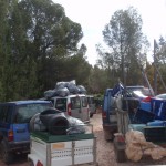 Cazadores de Cehegín y Bullas recogen gran cantidad de residuos en el Coto de Las Maravillas